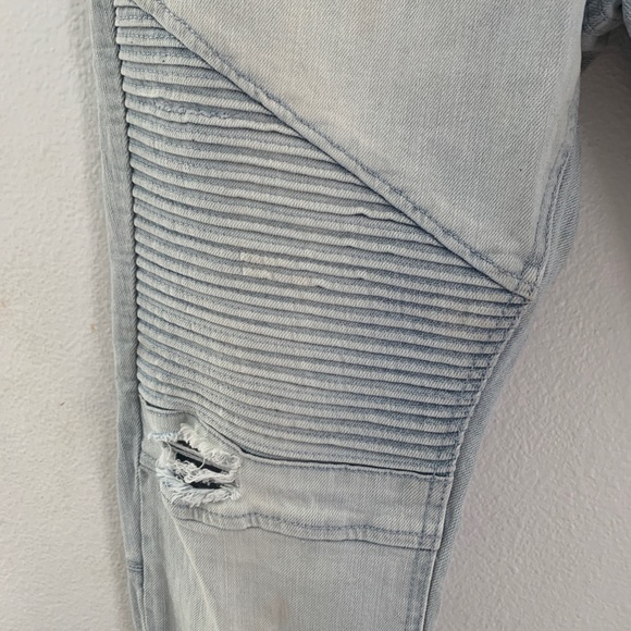 NINTH HALL Decoy Moto Light Aged Destructed JeansN - Picture 12 of 16